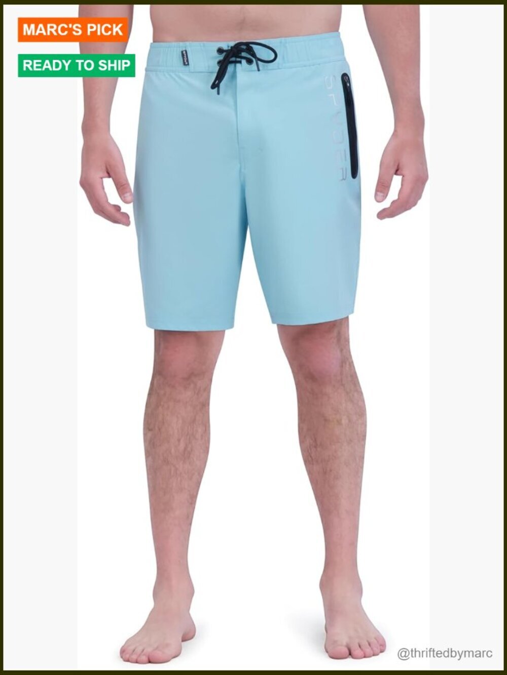 Men's 9" Swim Trunks with Quick-Dry Stretch Fabric & Pockets